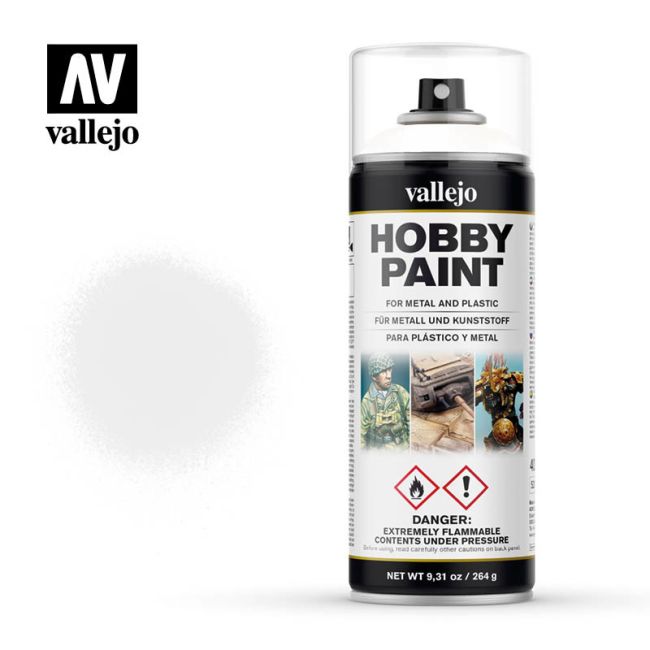 Vallejo Hobby Paint Spray Primer Premium White (400ml)