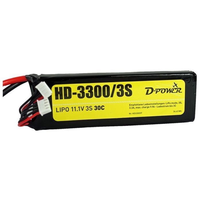 D-Power HD-3300 3S Lipo (11,1V) 30C - XT-60 Stecker