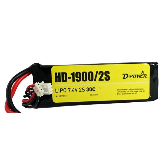 D-Power HD-1900 2S Lipo (7,4V) 30C - XT-60 Stecker