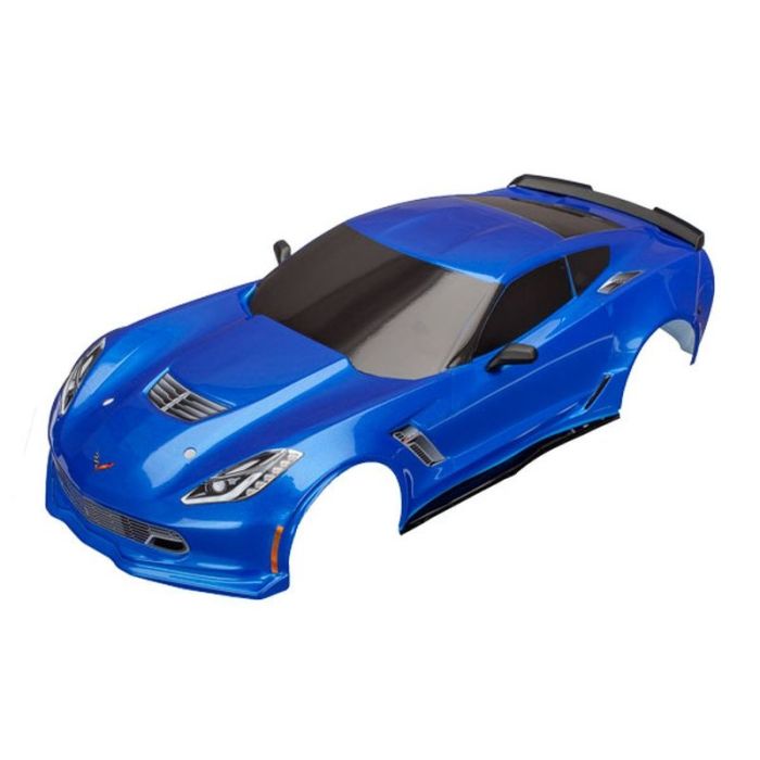 Chevrolet Corvette Z06 blauwe carrosserie met aanbouwonderdelen