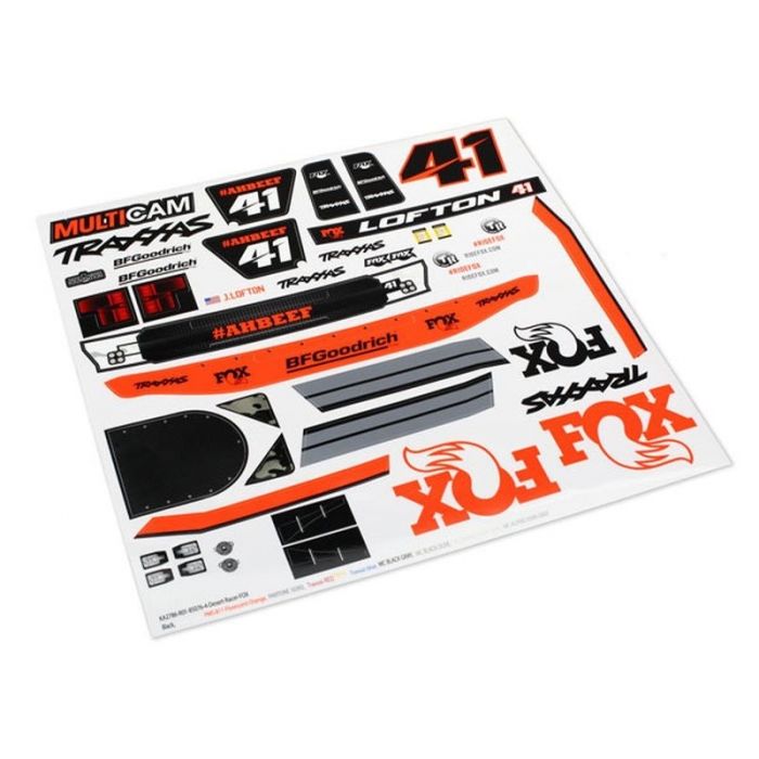 koop Stickervel Unlimited Desert Racer Fox Edition by Traxxas for only € 19,95 in TRX 8500 tot 8999 at Bliek Modelbouw, Bliek Modelbouw. Beschikbaar