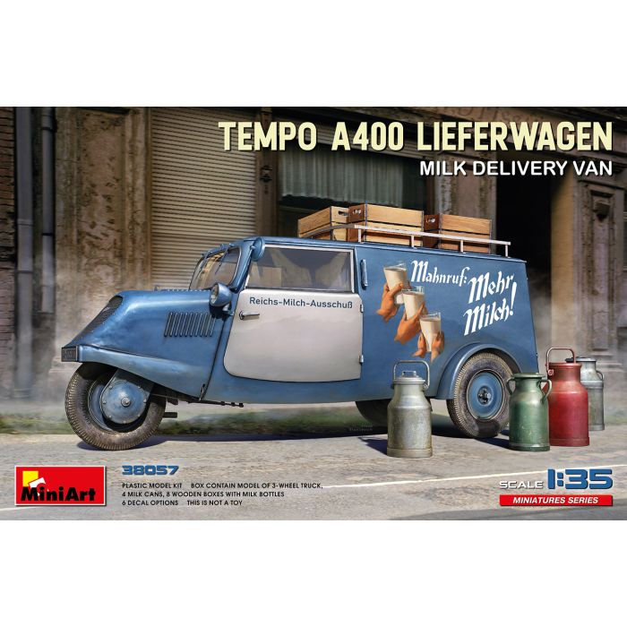 Miniart 1/35 TEMPO A400 LIEFERWAGEN MILK DELIVERY VAN