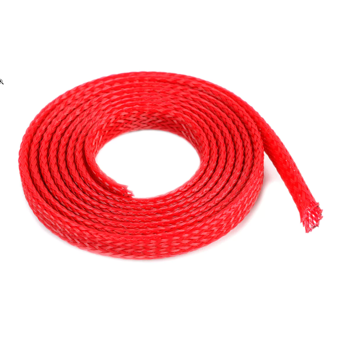 Revtec - Wire Protection Sleeve - Braided - 6mm - Red - 1m