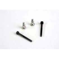 TRX3742, Shoulder screws, steering bellcranks (3x30mm cap-head machine) (2)/ draglink shoulder screws (chrome) (2)