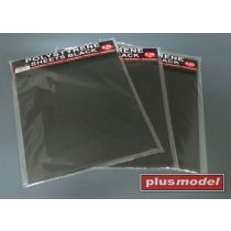 Plus model: Polystyreen platen zwart 0.2 groot