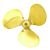 Brass PropellerD-40-L-3bl-3/16