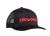 Truckercap zwart/logo rood, ronde klep