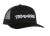 Truckercap zwart/logo wit, ronde klep