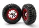 BFGoodrich T/A KM2 S1 banden op velgen satijn/rood voorzijde (2)