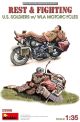 koop 1/35 REST & FIGHTING. U.S. SOLDIERS W/ WLA MOTORCYCLES by MiniArt for only € 28,79 in Plastic Modelbouw, Figuren, MiniArt at Bliek Modelbouw, Bliek Modelbouw. Beschikbaar