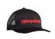 Truckercap zwart/logo rood, ronde klep
