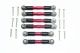 ALUMINUM ADJUSTABLE TIE RODS -18PC SET red