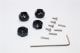 ALLOY HEX ADAPTOR (6MM THICK)-4PCS black